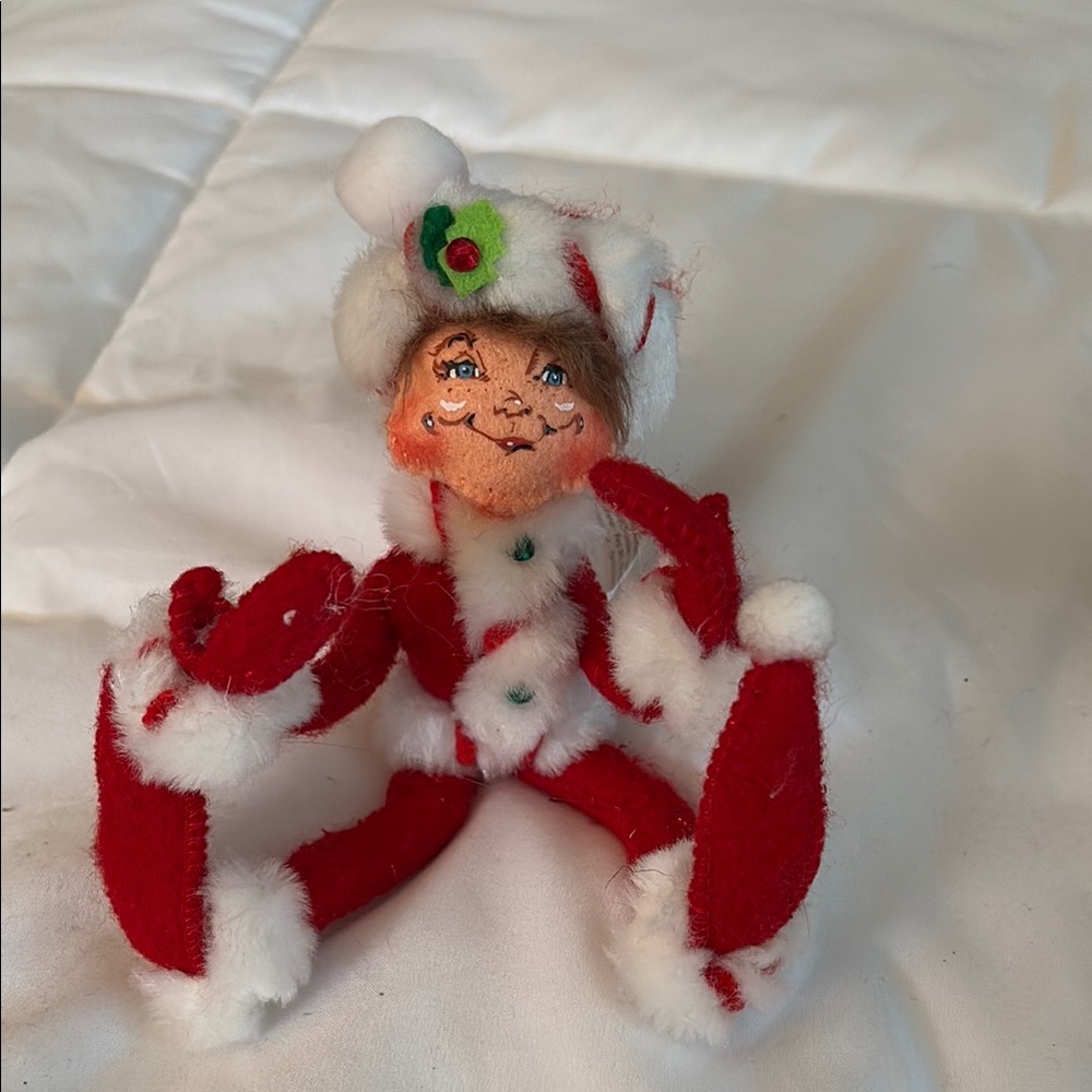 Vintage Annalee Red & White Christmas Elf